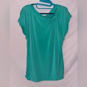 Worthington Teal Draped Blouse